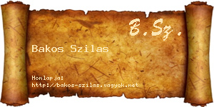 Bakos Szilas névjegykártya
